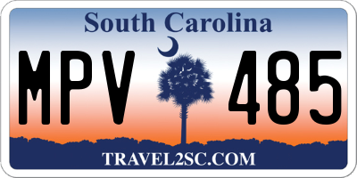 SC license plate MPV485