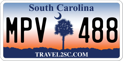 SC license plate MPV488