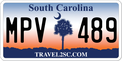 SC license plate MPV489