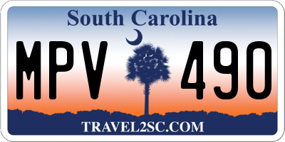 SC license plate MPV490