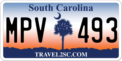 SC license plate MPV493