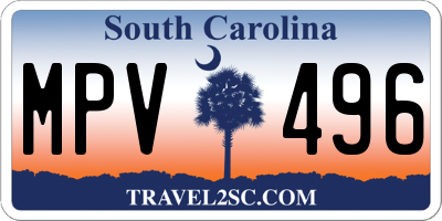 SC license plate MPV496