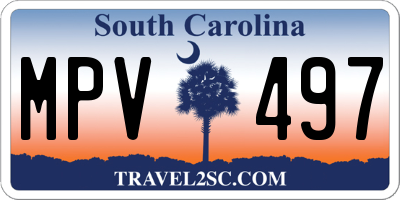 SC license plate MPV497