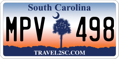 SC license plate MPV498