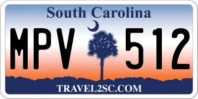 SC license plate MPV512