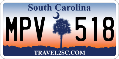 SC license plate MPV518
