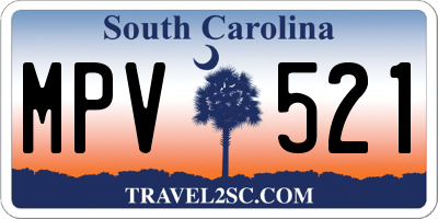 SC license plate MPV521