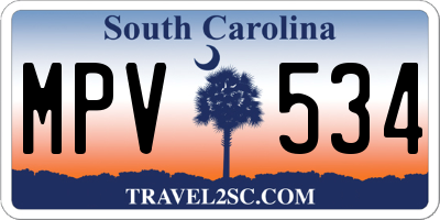 SC license plate MPV534