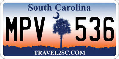 SC license plate MPV536