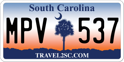 SC license plate MPV537