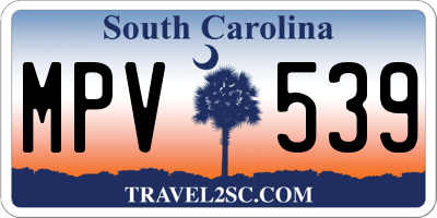 SC license plate MPV539