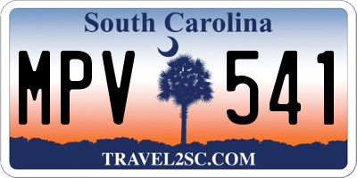 SC license plate MPV541