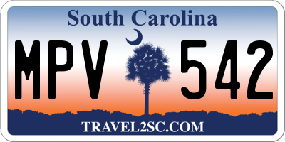 SC license plate MPV542