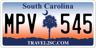 SC license plate MPV545