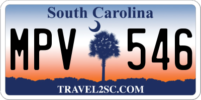 SC license plate MPV546
