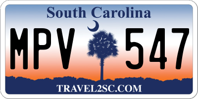 SC license plate MPV547