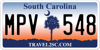 SC license plate MPV548
