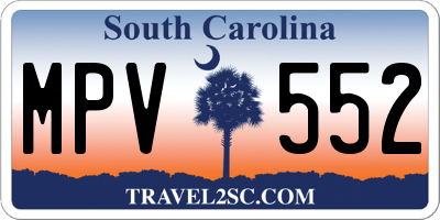 SC license plate MPV552