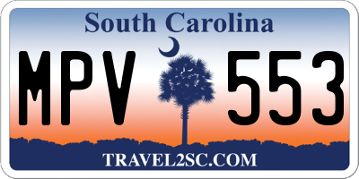 SC license plate MPV553