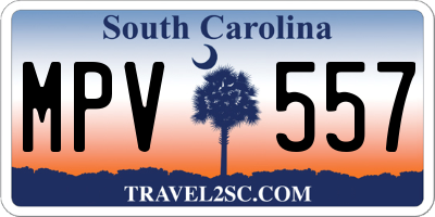 SC license plate MPV557