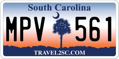 SC license plate MPV561