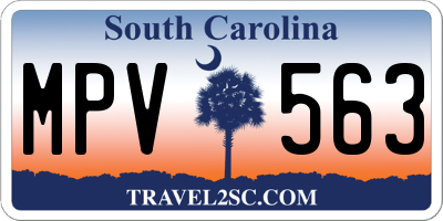 SC license plate MPV563