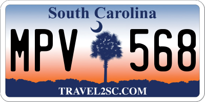 SC license plate MPV568