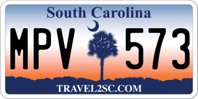 SC license plate MPV573