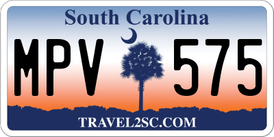 SC license plate MPV575