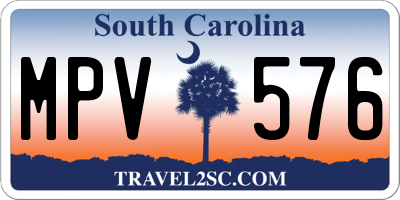 SC license plate MPV576