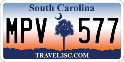 SC license plate MPV577