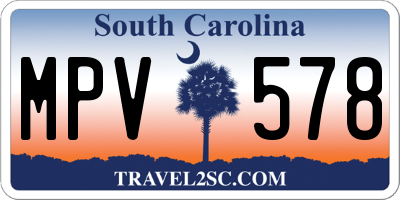 SC license plate MPV578