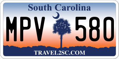 SC license plate MPV580