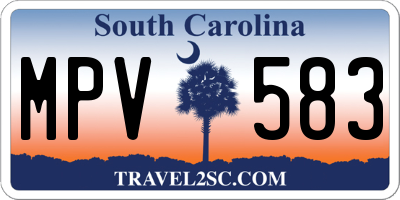 SC license plate MPV583
