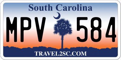 SC license plate MPV584