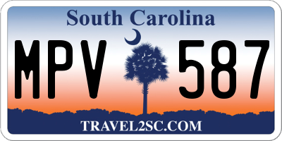 SC license plate MPV587