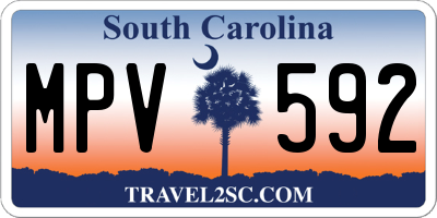SC license plate MPV592