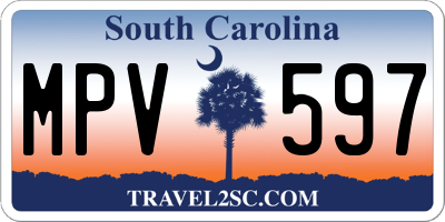 SC license plate MPV597
