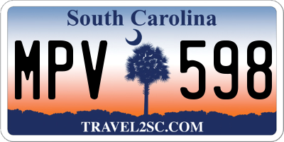 SC license plate MPV598