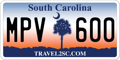 SC license plate MPV600