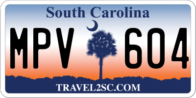 SC license plate MPV604
