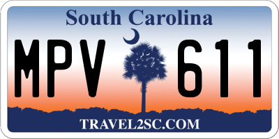 SC license plate MPV611
