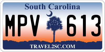 SC license plate MPV613