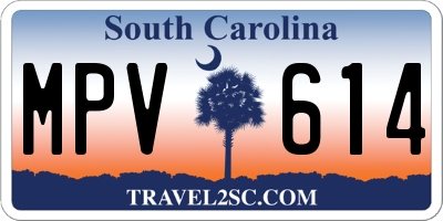 SC license plate MPV614