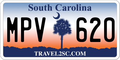 SC license plate MPV620
