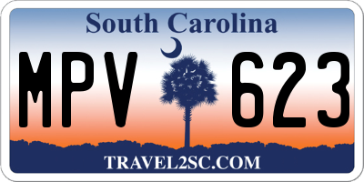SC license plate MPV623