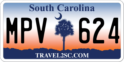 SC license plate MPV624