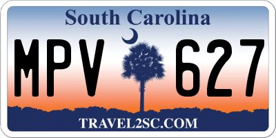 SC license plate MPV627