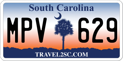 SC license plate MPV629