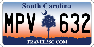 SC license plate MPV632